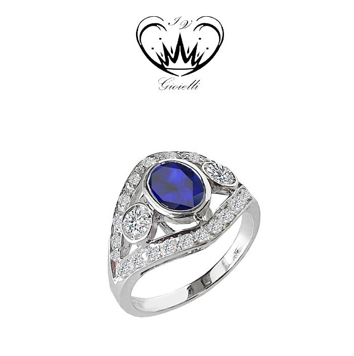 ANELLO CON ZAFFIRO BLU  GIOIELLI IV ct. 0,50 ZB NATURALE ref. 02401010