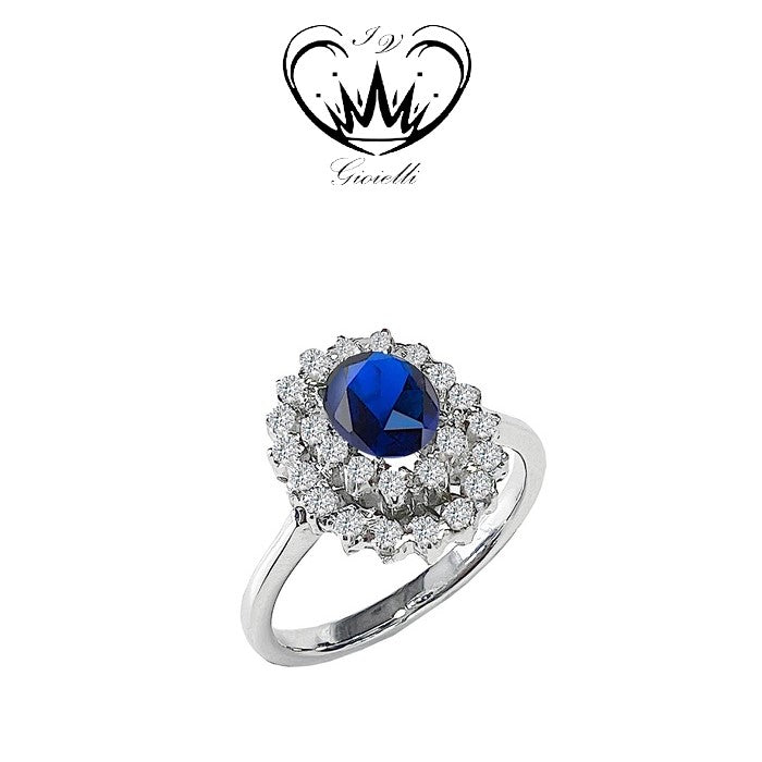 ANELLO CON ZAFFIRO BLU GIOIELLI IV ct.0,40 ZAFFIRO ct. 0,60 ref. 02451010