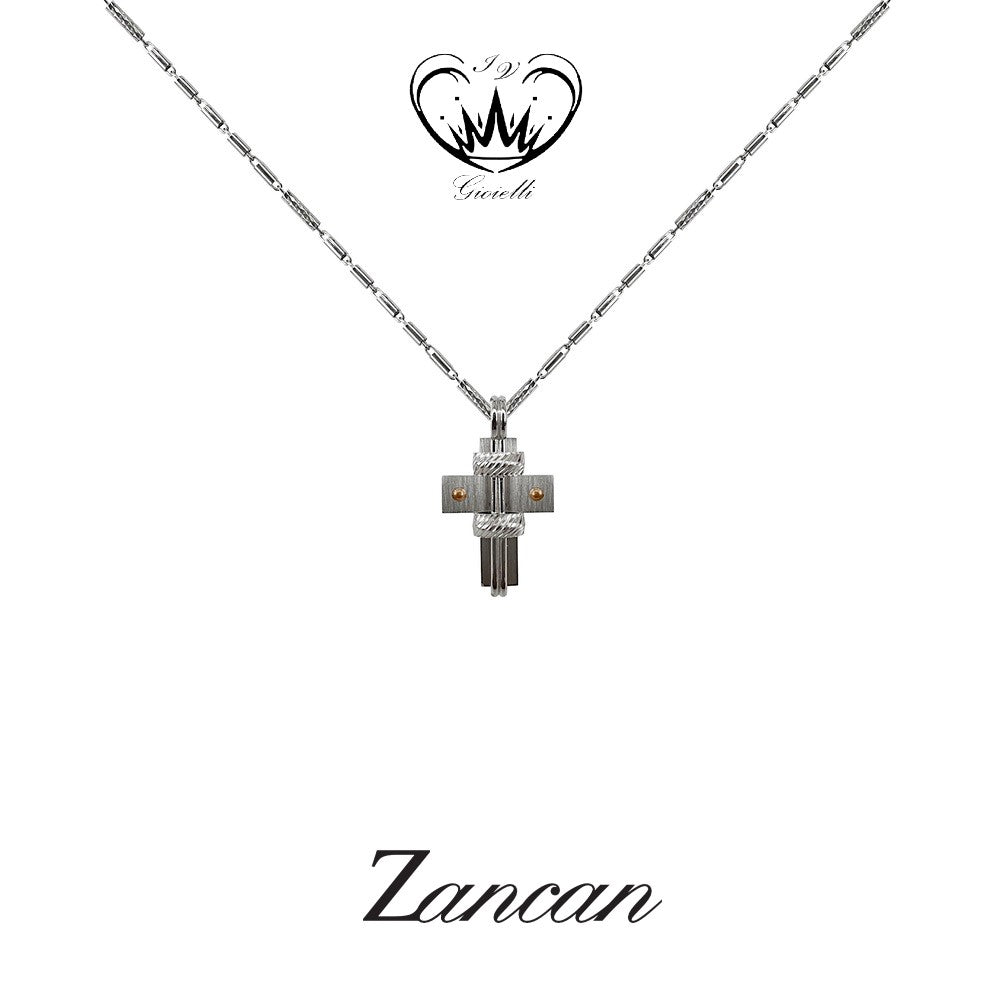 COLLANA CON CROCE ZANCAN ORO BIANCO 18kt  ref. 18631010