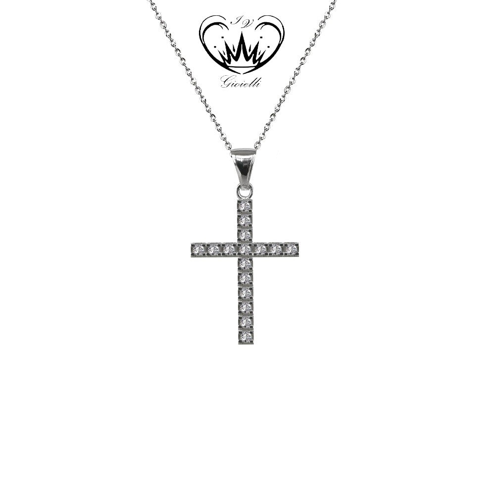 COLLANA CON CROCE GIOIELLI IV ct. 0,30 ref. 22421010