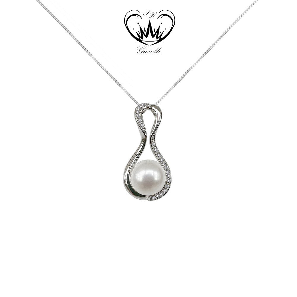 COLLANA CON PERLA GIOIELLI IV ct. 0,10 PERLA MM 9  ref. 23031010