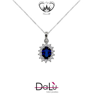COLLANA CON DIAMANTI E ZAFFIRI BLU DALU  ref. ALX691CIQ7X