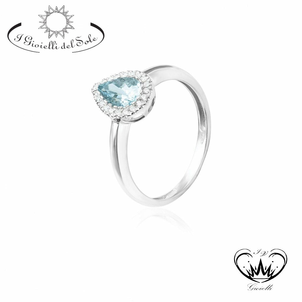 ANELLO I GIOELLI DEL SOLE ACQUAMARINA ref.ANAQ11-015