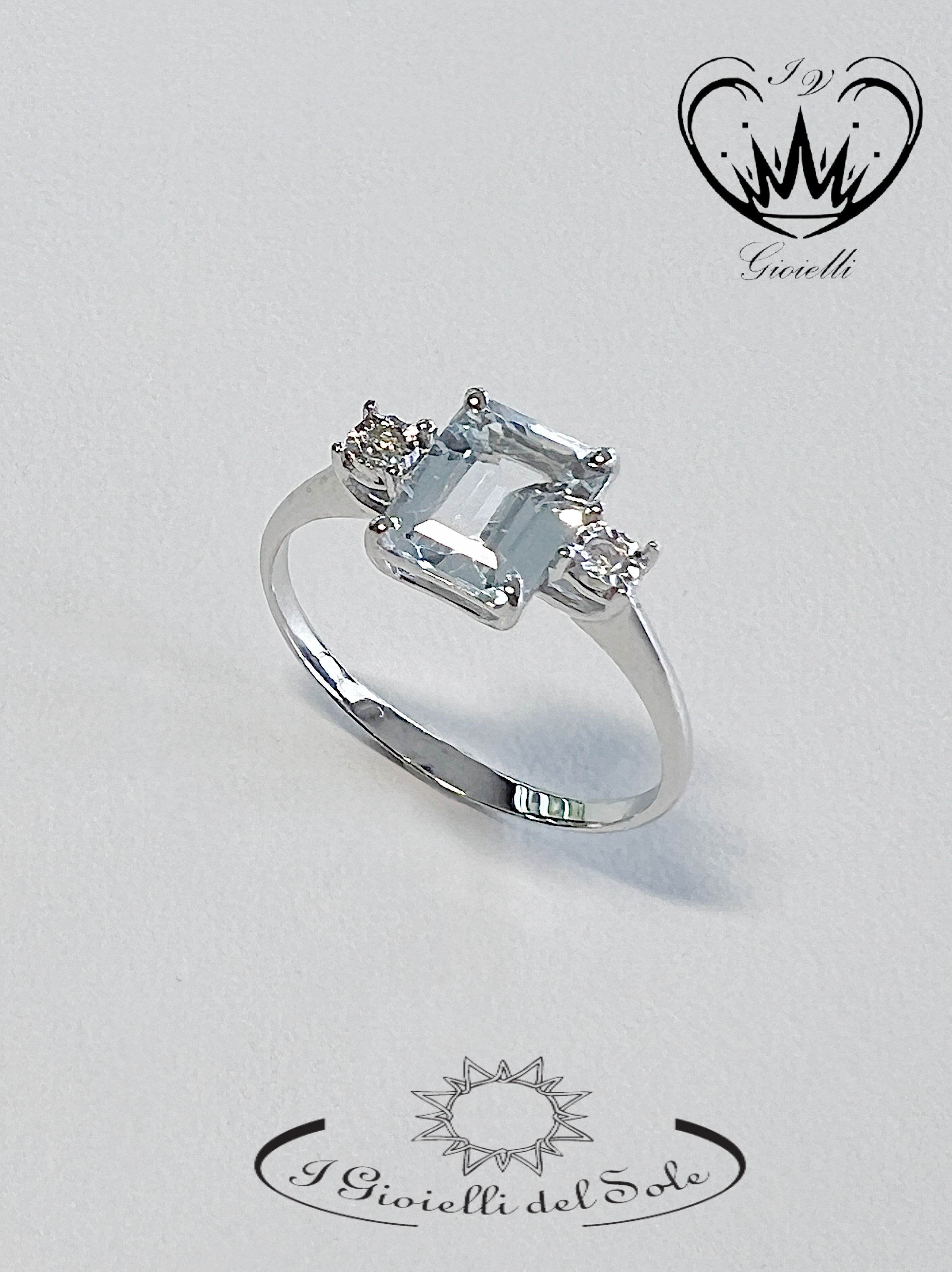 ANELLO I GIOIELLI DEL SOLE ACQUA MARINA  ref. ANAQ37-175