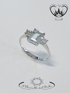ANELLO I GIOIELLI DEL SOLE ACQUA MARINA  ref. ANAQ37-175