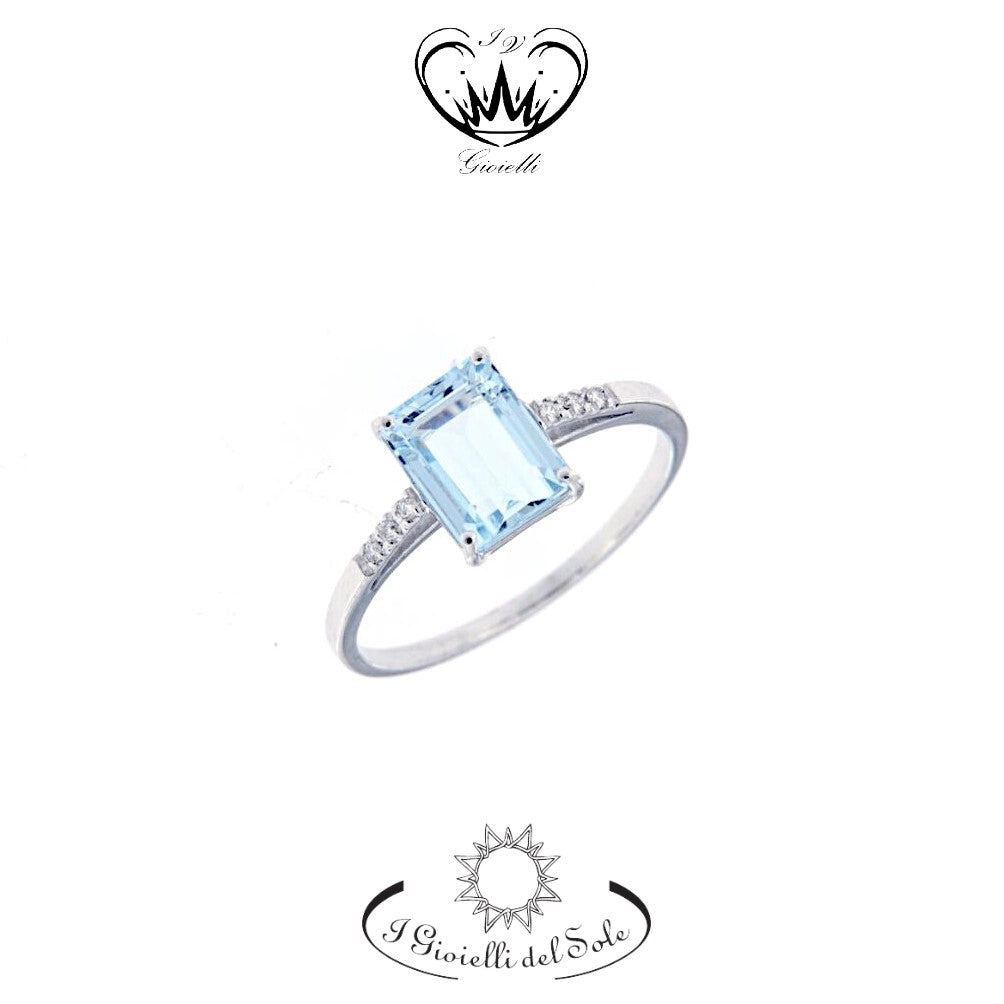 ANELLO I GIOIELLI DEL SOLE ACQUA MARINA  ref. ANAQ38-140