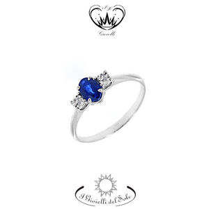 ANELLO I GIOIELLI DEL SOLE CON ZAFFIRO BLU ref. ANC194RB-066