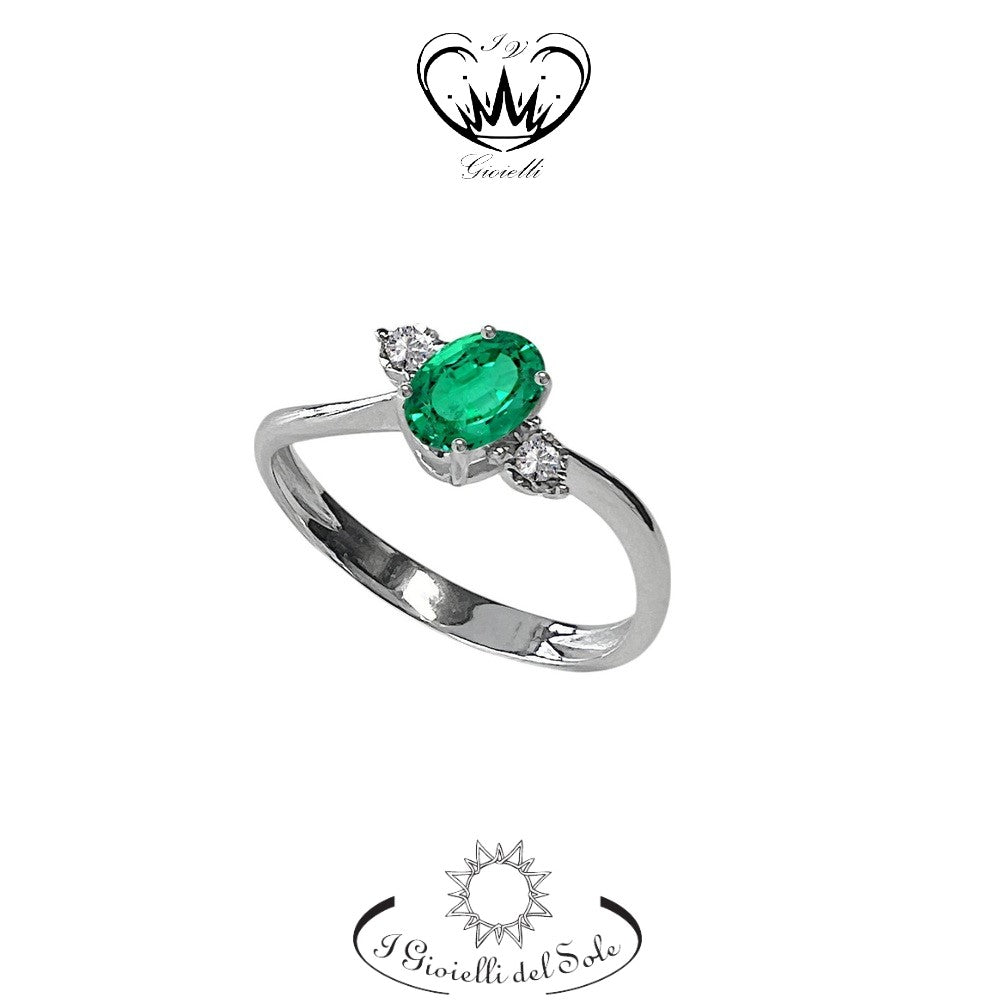 ANELLO I GIOIELLI DEL SOLE CON SMERALDO ref. ANC247S-060