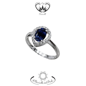 ANELLO I GIOIELLI DEL SOLE CON ZAFFIRO BLU ref. ANC301BZ-055