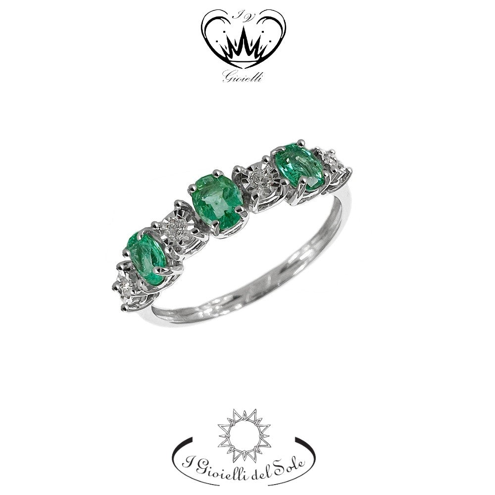 ANELLO I GIOIELLI DEL SOLE CON SMERALDI ref. ANC407S-100