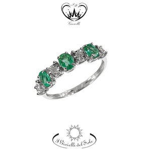 ANELLO I GIOIELLI DEL SOLE CON SMERALDI ref. ANC407S-100