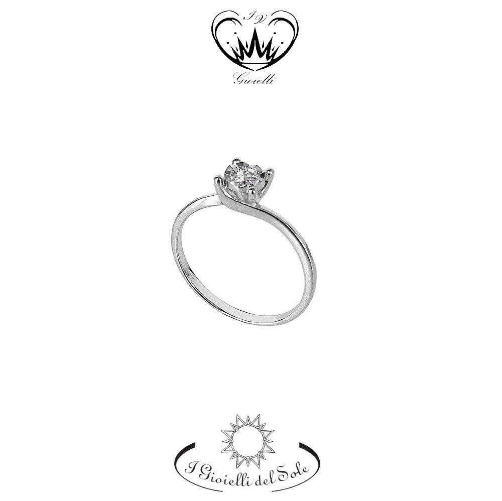 ANELLO SOLITARIO I GIOIELLI DEL SOLE ct. 0,08  ref. ANLS7-013