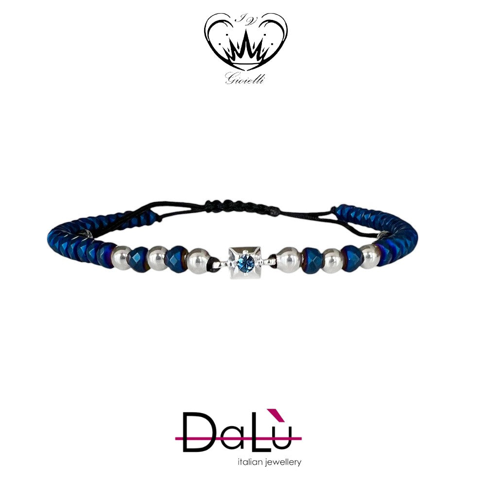 BRACCIALE CORDA E EMATITE DALU ZB ct.0,10 ref.BR1852EM8BLU