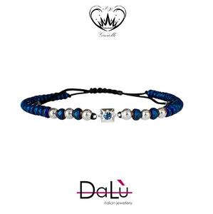 BRACCIALE CORDA E EMATITE DALU ZB ct.0,10 ref.BR1852EM8BLU