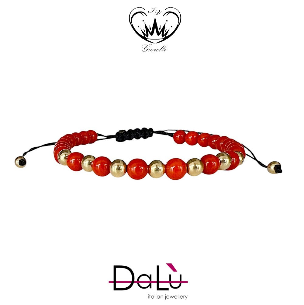 BRACCIALE CORDA E CORALLO DALU  ref.BR679CORALSC