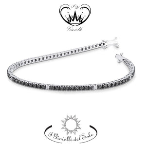 BRACCIALE TENNIS I GIOIELLI DEL SOLE DIAMANTI NERI ref. BRV037NB-20