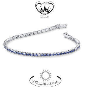 BRACCIALE TENNIS I GIOIELLI DEL SOLE ORO ZAFFIRI BLU ref. BT2BZ-175-19B