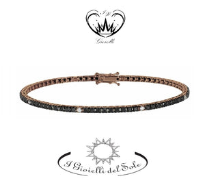 BRACCIALE TENNIS I GIOIELLI DEL SOLE DIAMANTI NERI  ref. BT2NB-184-19