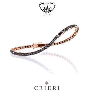 BRACCIALE TENNIS CRIERI DIAMANTI NERI ct. 1,50  ref.BTECOK140BLR190