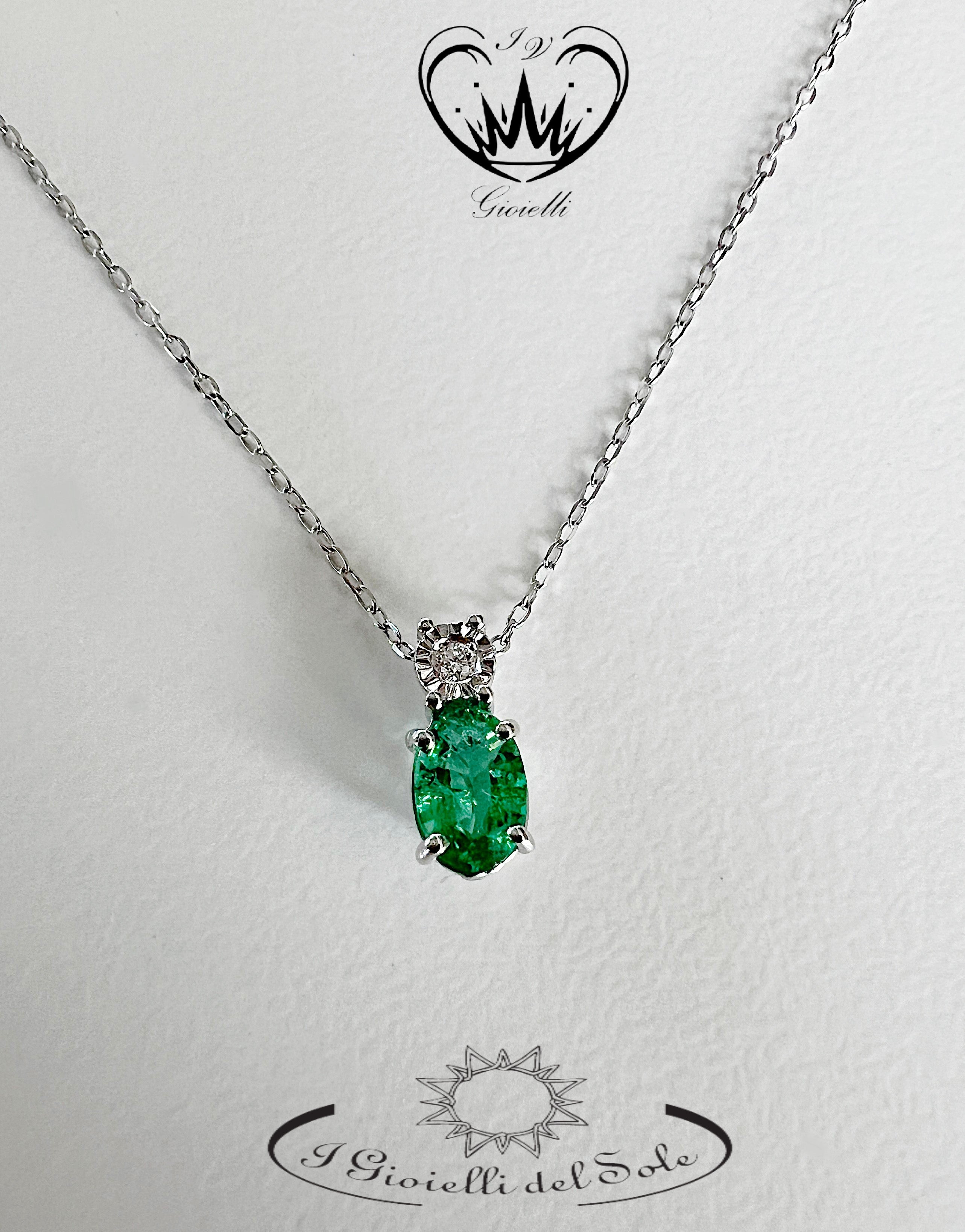 COLLANA I GIOIELLI DEL SOLE ORO 18KT E SMERALDI ref. CLC194SB-038V