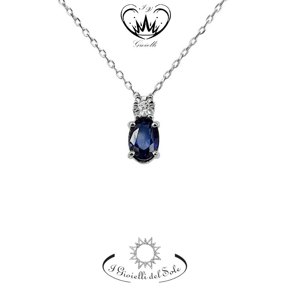 COLLANA I GIOIELLI DEL SOLE ZAFFIRI BLU  ref. CLC194ZB-050