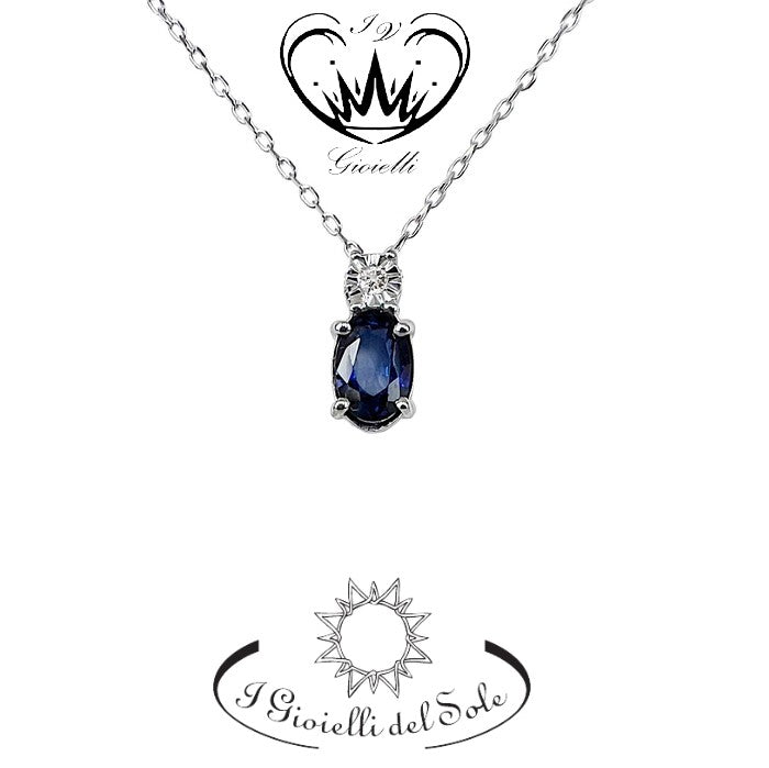 COLLANA I GIOIELLI DEL SOLE ZAFFIRI BLU  ref. CLC194ZB-066