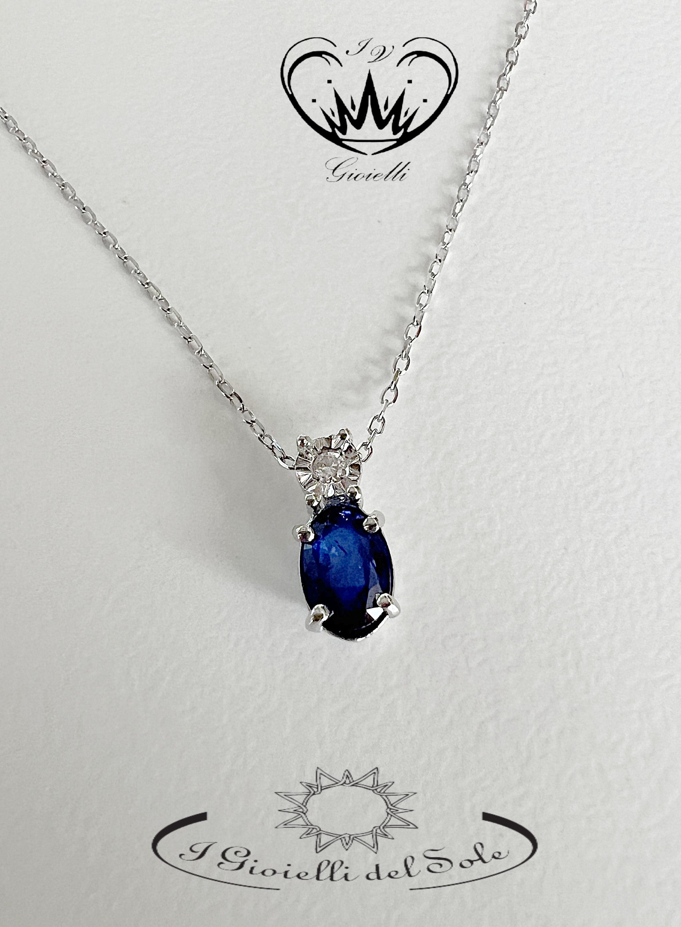 COLLANA I GIOIELLI DEL SOLE ORO 18KT E ZAFFIRO BLU ref. CLC194ZB-066