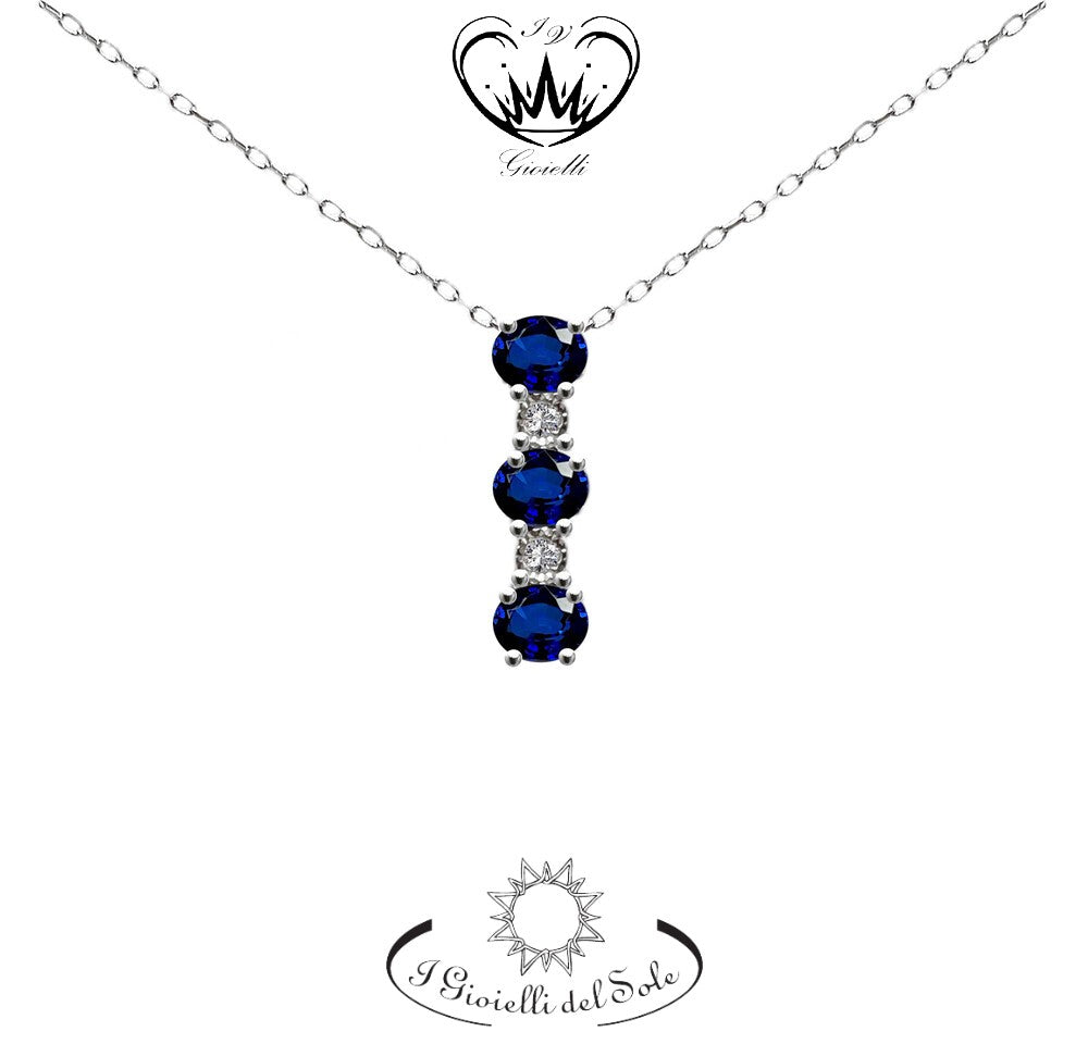 COLLANA I GIOIELLI DEL SOLE ZAFFIRI BLU  ref. CLC407Z-100