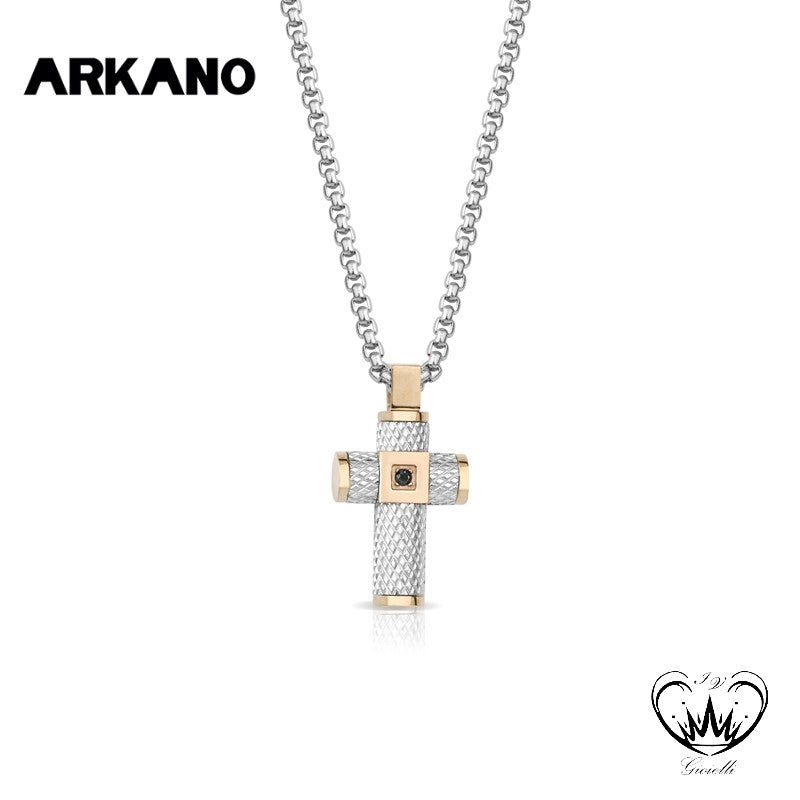 COLLANA CROCE ARKANO ACCIAIO ref.CR11NB