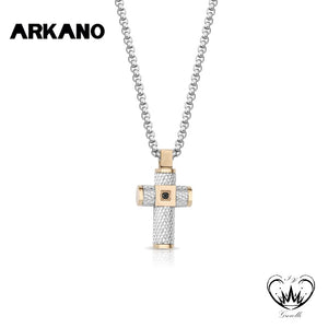 COLLANA CROCE ARKANO ACCIAIO ref.CR11NB