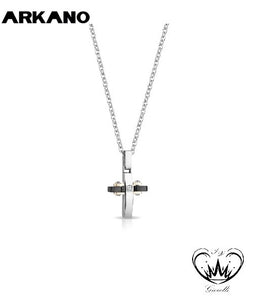 COLLANA CROCE ARKANO ACCIAIO ref.CRB04BR/B