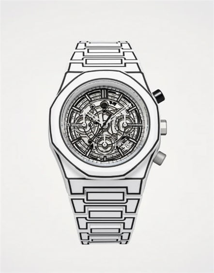 OROLOGIO D1 MILANO POLYCARBON WHITE SKETCH ref. D1-PHBJ13