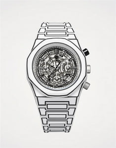 OROLOGIO D1 MILANO POLYCARBON WHITE SKETCH ref. D1-PHBJ13