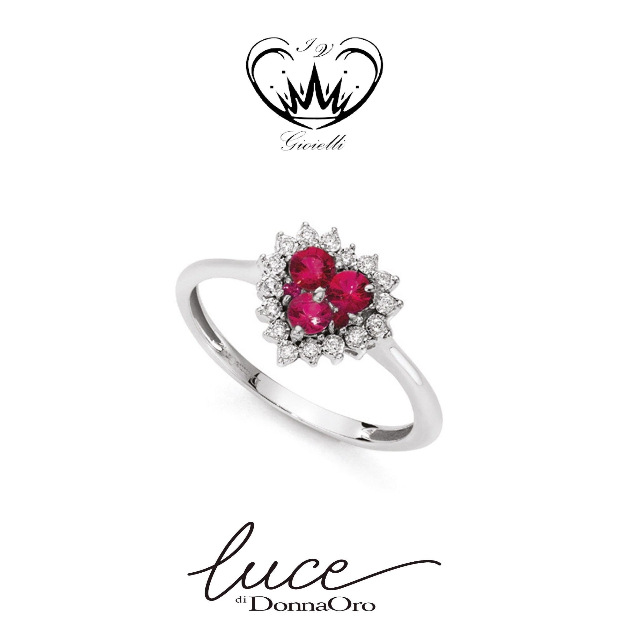ANELLO CUORE RUBINI DONNA ORO ref.DHAR9254.004