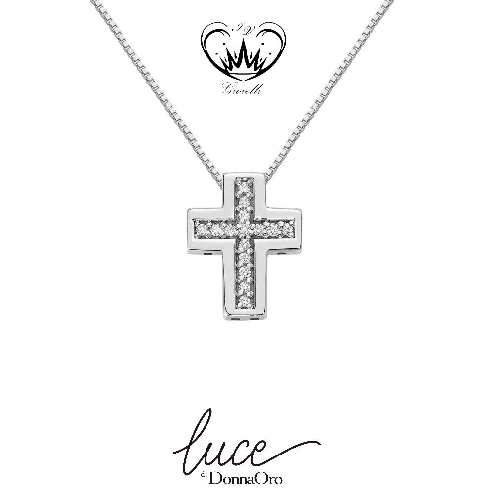 COLLANA CON CROCE DIAMANTI DONNA ORO ct.0,04  ref.DHPF9567.004