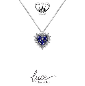 COLLANA CUORE ZAFFIRI BLU DONNA ORO ref.DHPZ9130.004