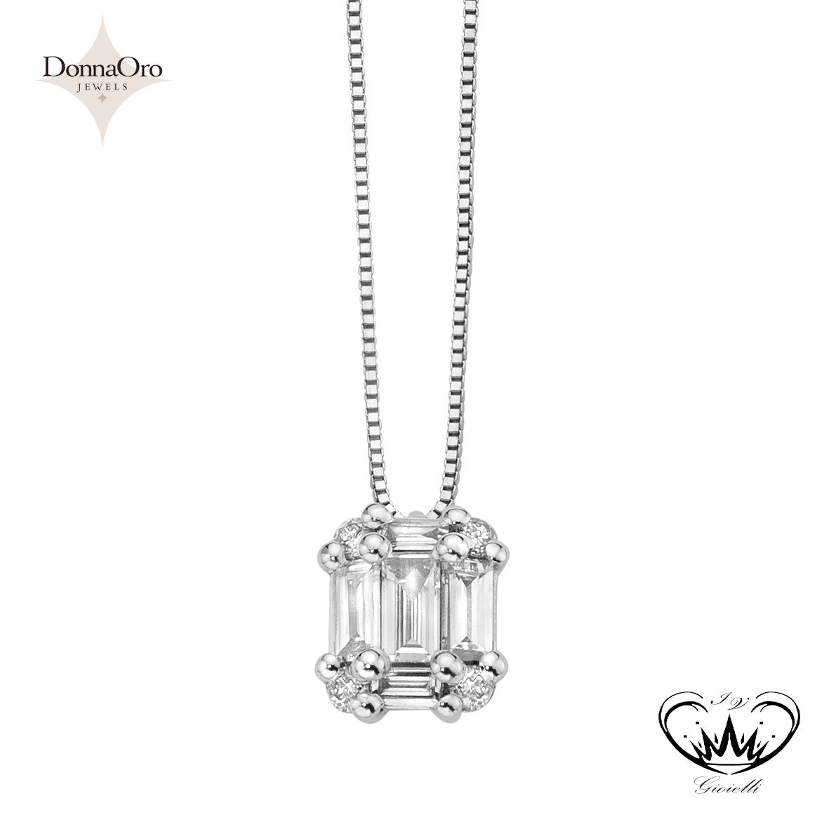 COLLANA DIAMANTI BAGUETTE DONNA ORO ref.DPF11085.015