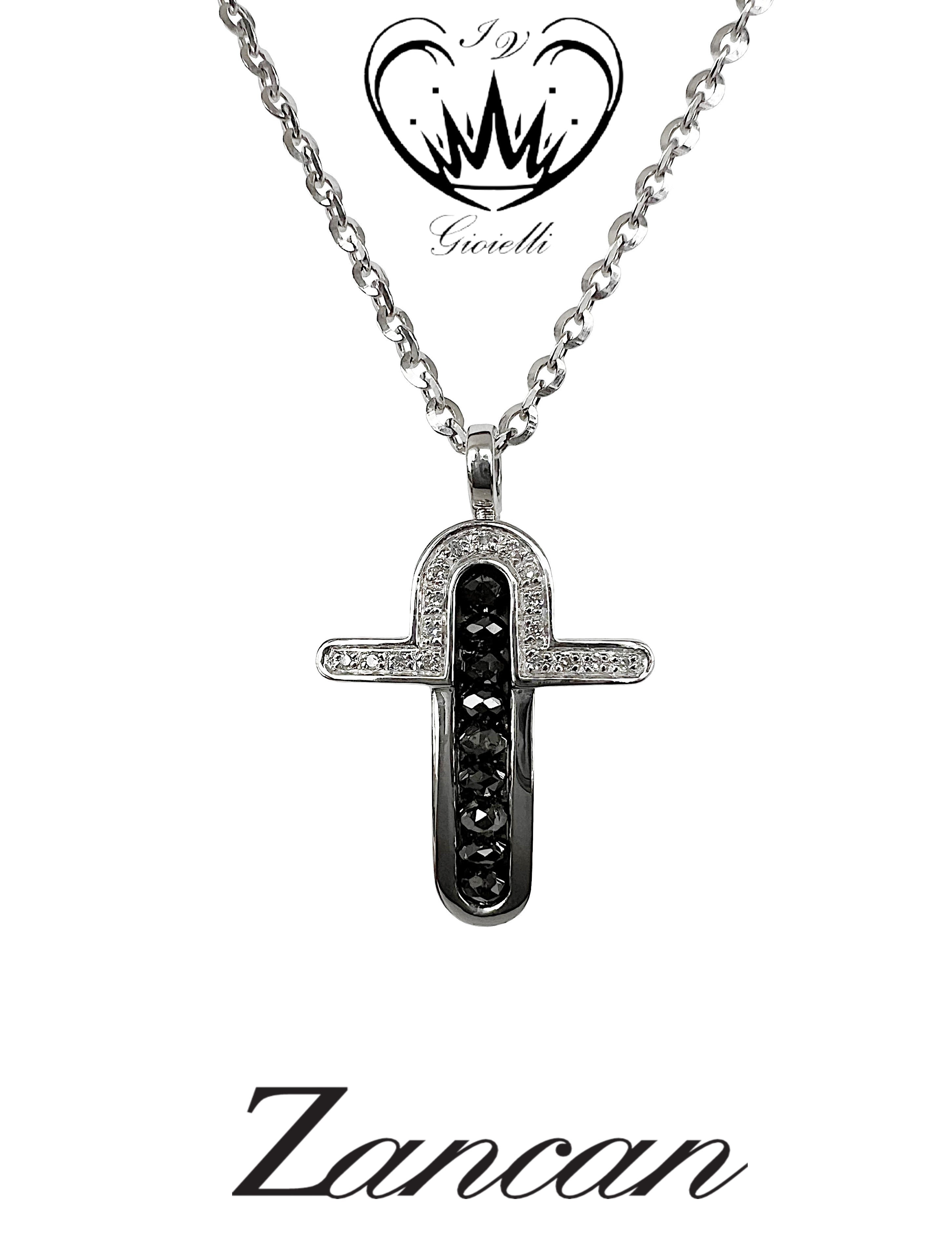 COLLANA CON CROCE ZANCAN ORO 18kt ref.EC151MB