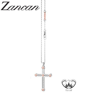 COLLANA ZANCAN CROCE E DIAMANTI ORO B 18KT ref.EC376BR