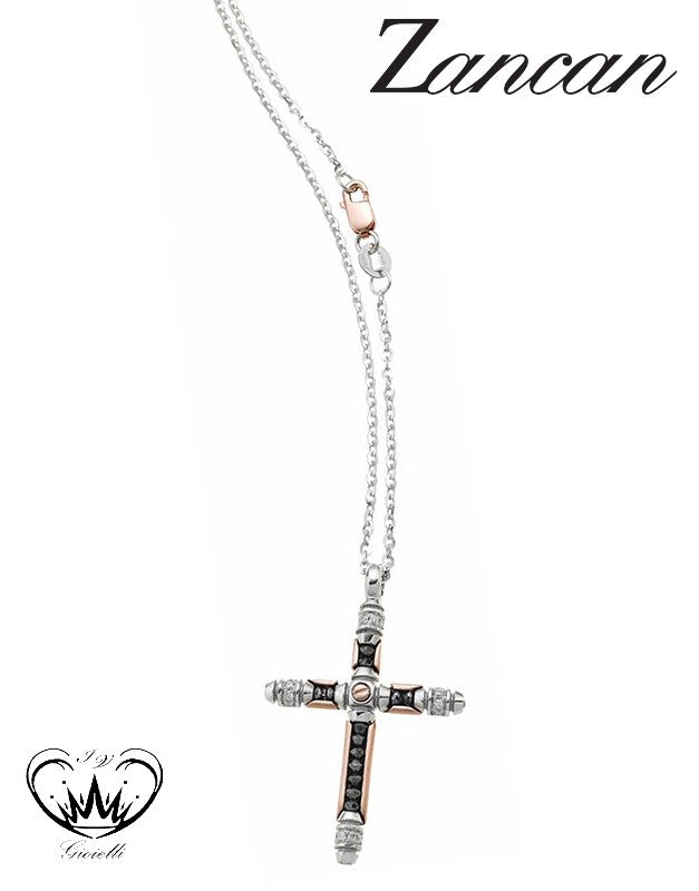 COLLANA ZANCAN CROCE ORO E DIAMANTI ref.EC413BR