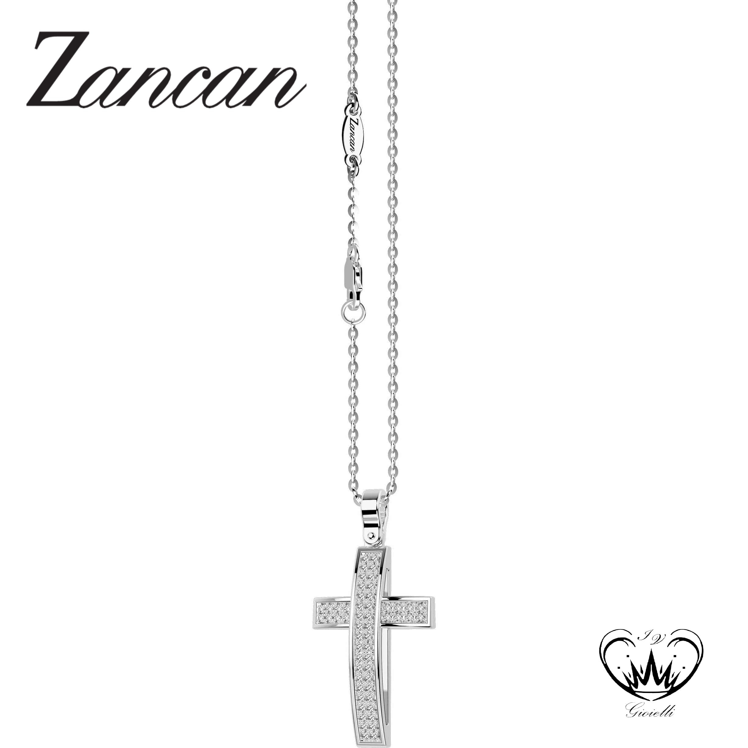 COLLANA ZANCAN CROCE ORO E DIAMANTI ref.EC582B