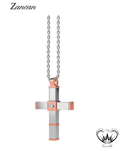 COLLANA ZANCAN CROCE E DIAMANTI ORO B 18KT ref.EC606BR