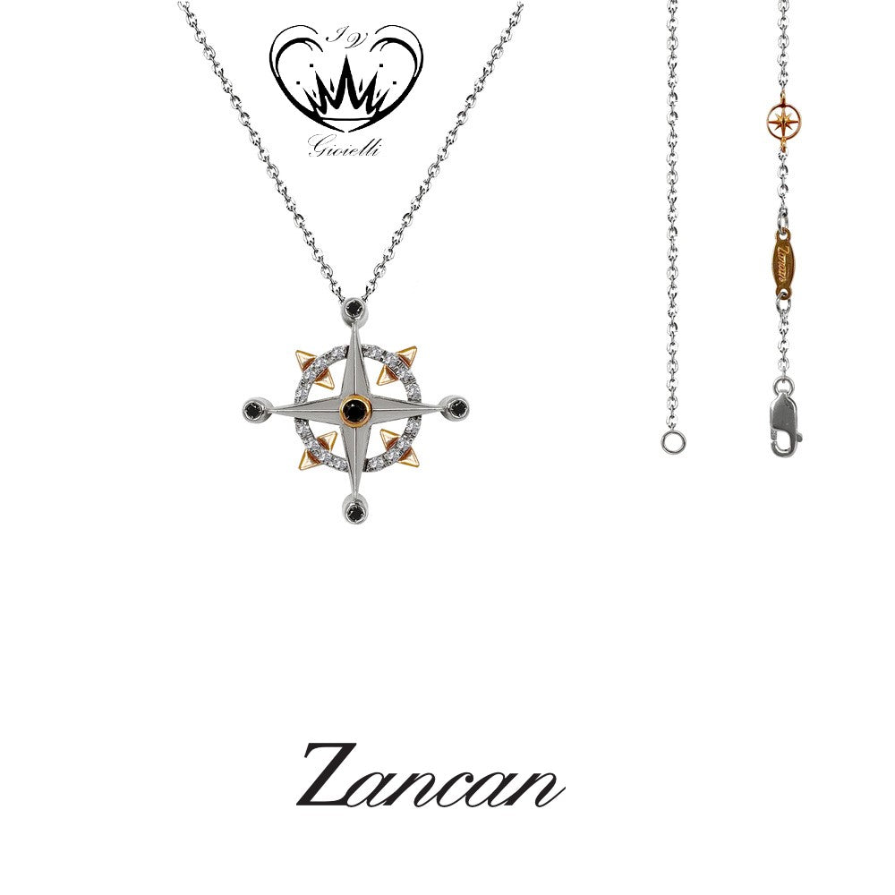 COLLANA ZANCAN CON ROSA DEI VENTI ORO 18kt ref.EC625BR
