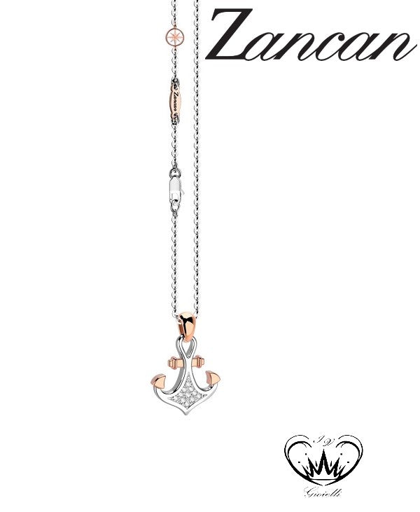 COLLLANA  ZANCAN ANCORA ORO BIANCO 18KT ref.EC678BR