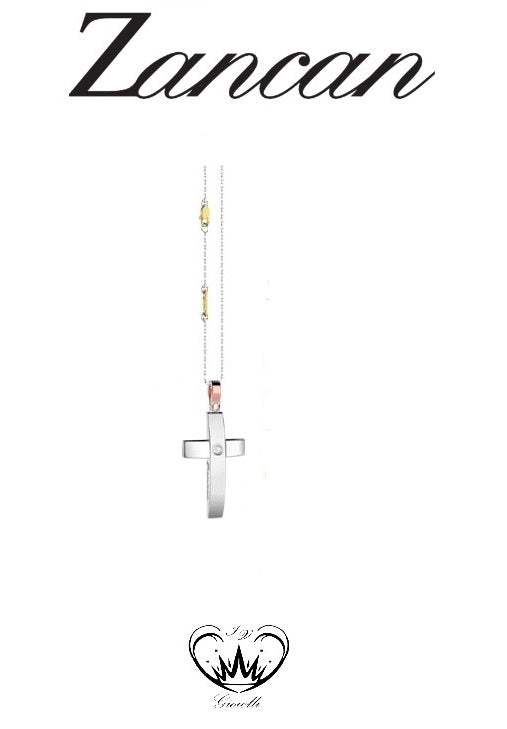 COLLANA ZANCAN CROCE E DIAMANTI ORO B 18KT ref.EC814BG