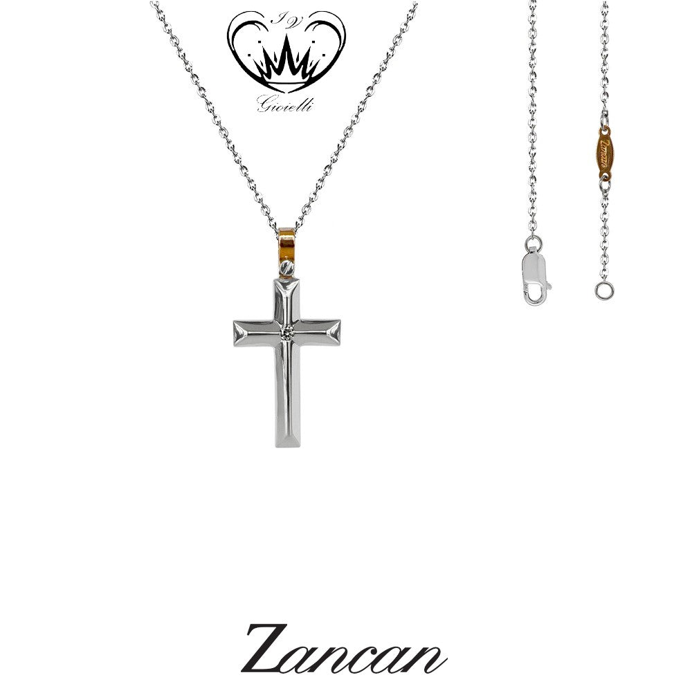 COLLANA CON CROCE ZANCAN ORO 18kt ref.EC817BR