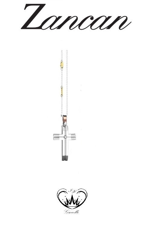 COLLANA ZANCAN CROCE E DIAMANTI ORO B 18KT ref.EC868BG