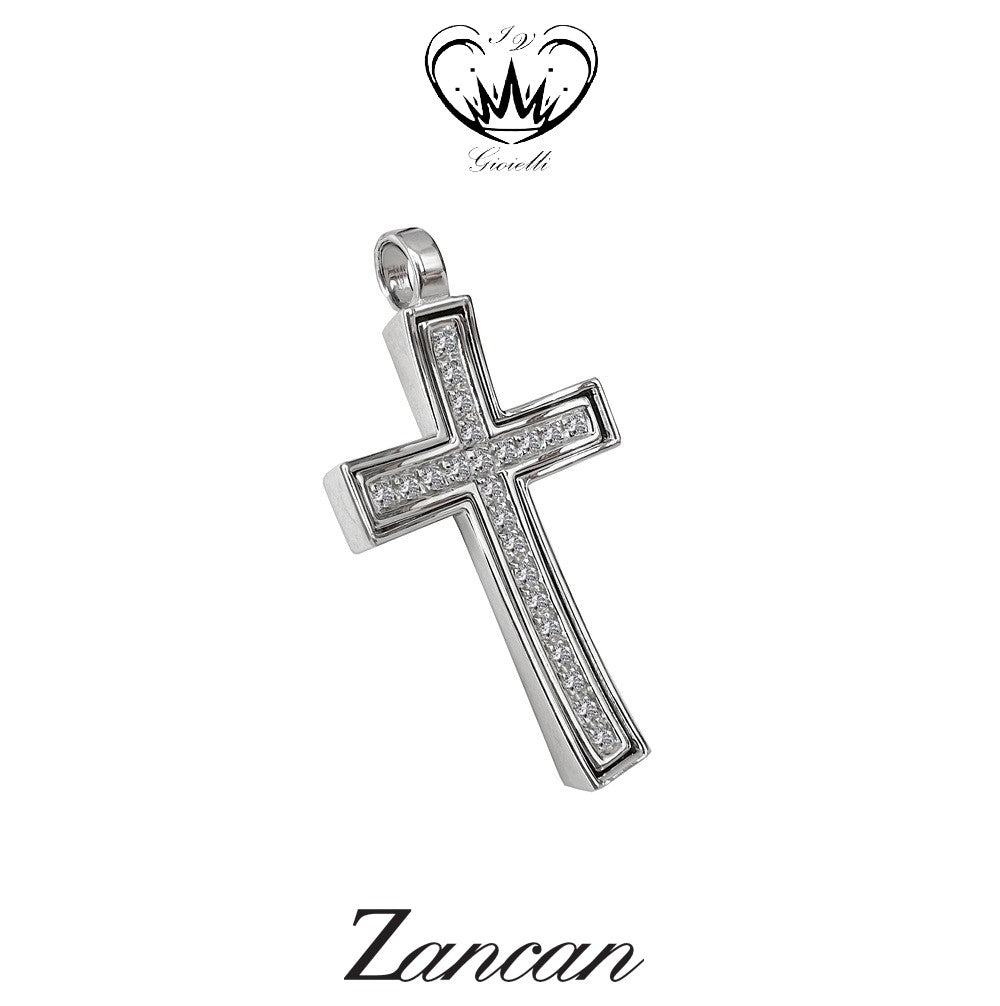 CROCE ZANCAN ORO BIANCO 18kt ct.0,35 ref.EPE088B