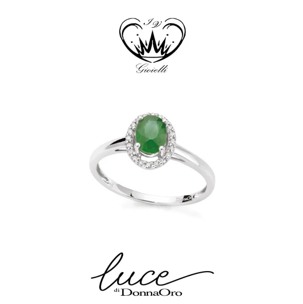 ANELLO CON SMERALDO E DIAMANTI DONNA ORO ref.LAE12080.006