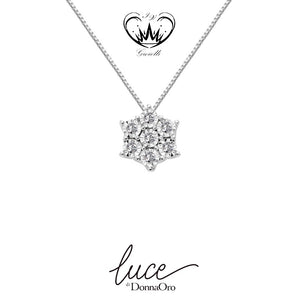 COLLANA PUNTO LUCE FIORE DONNA ORO ct. 0,04 ref.LPF10518.004